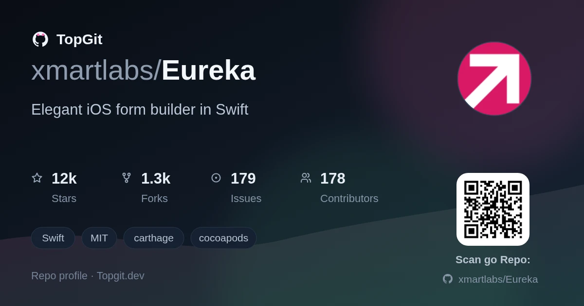 TopGit repo profile image for xmartlabs/Eureka