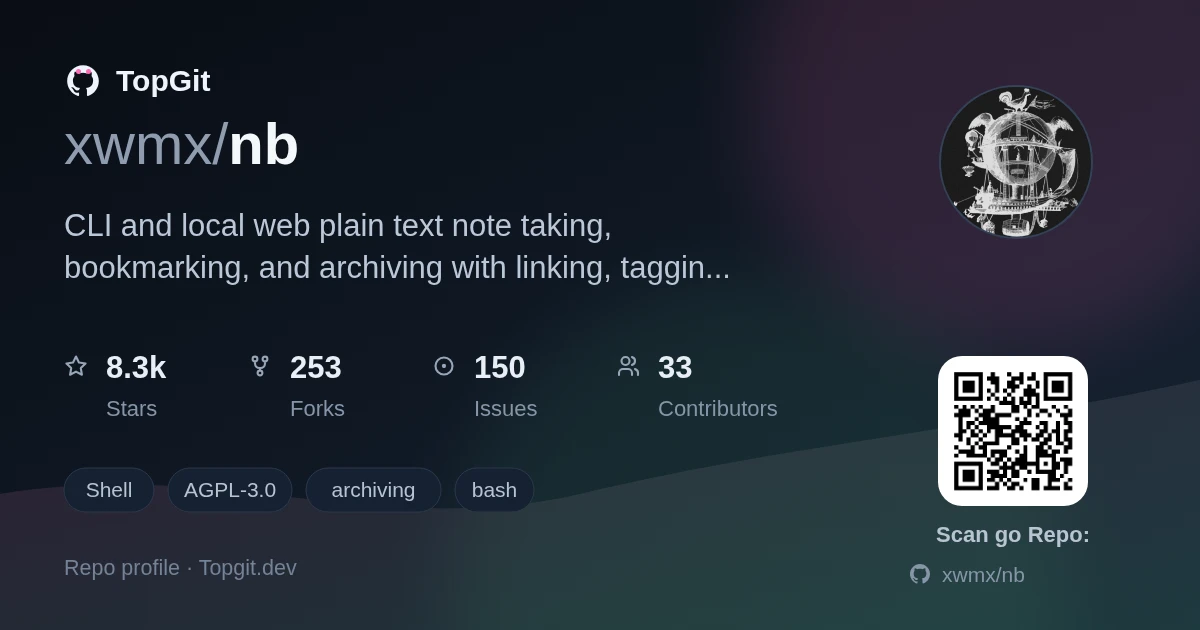 TopGit repo profile image for xwmx/nb