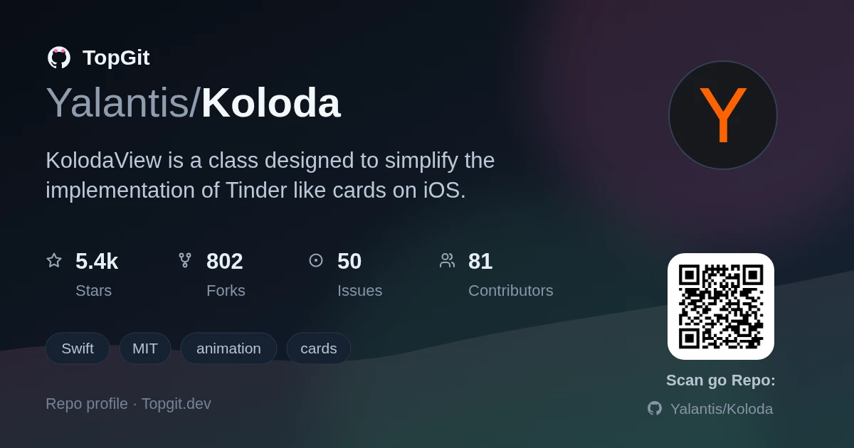 TopGit repo profile image for Yalantis/Koloda