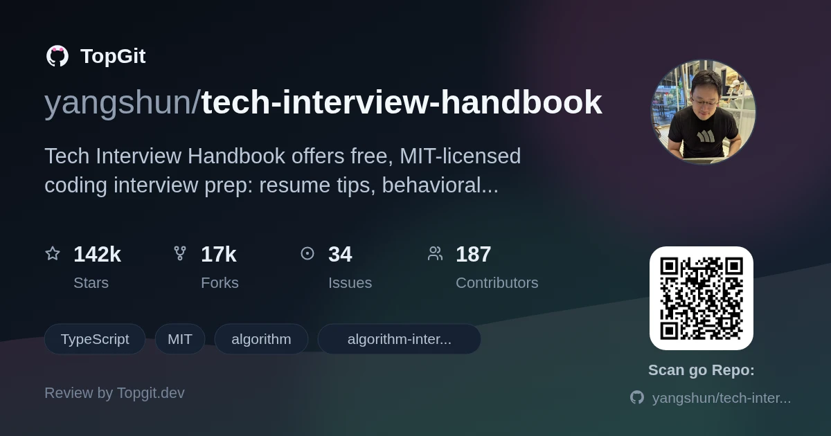 TopGit review image for yangshun/tech-interview-handbook