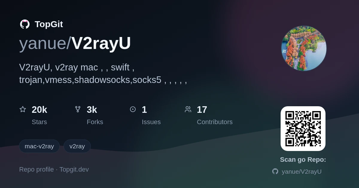 TopGit repo profile image for yanue/V2rayU