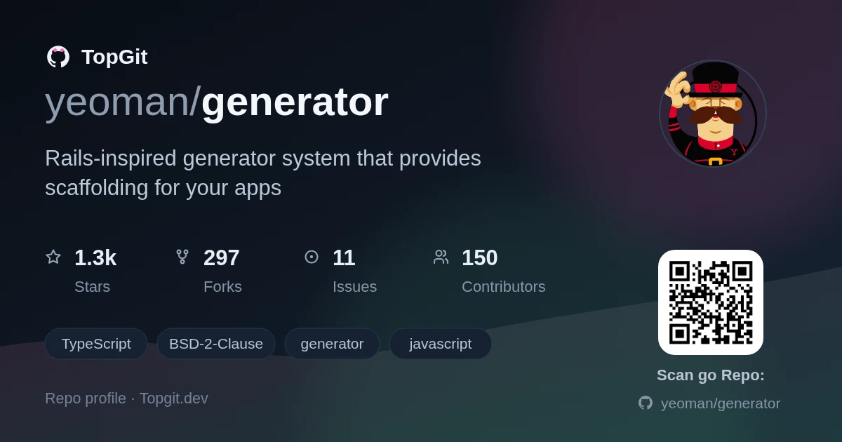 TopGit repo profile image for yeoman/generator