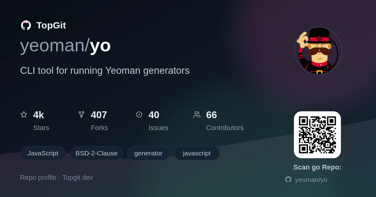 TopGit repo profile image for yeoman/yo
