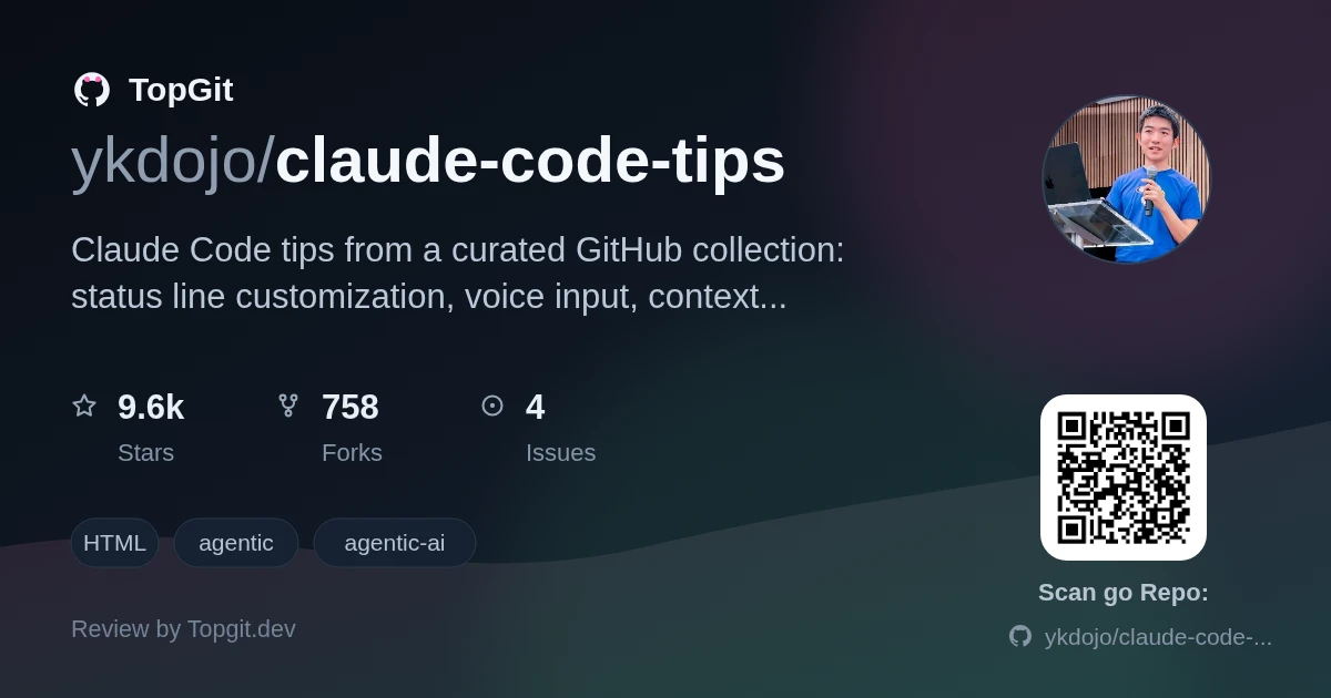 TopGit review image for ykdojo/claude-code-tips