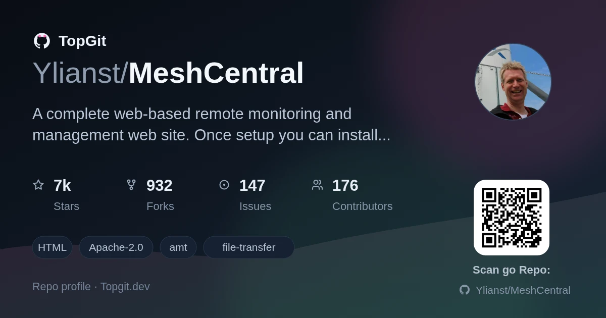 TopGit repo profile image for Ylianst/MeshCentral