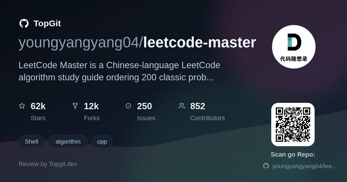 TopGit repo profile image for youngyangyang04/leetcode-master