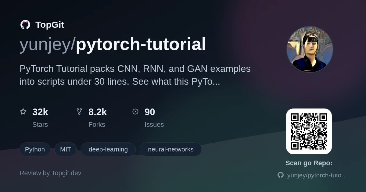 TopGit review image for yunjey/pytorch-tutorial