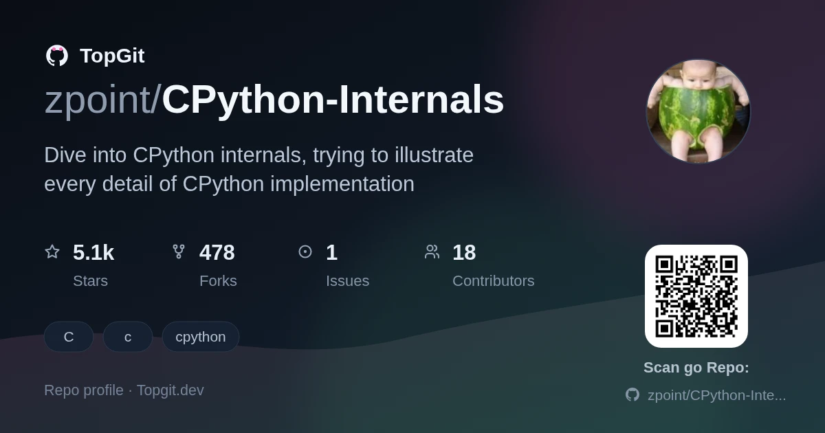 TopGit repo profile image for zpoint/CPython-Internals