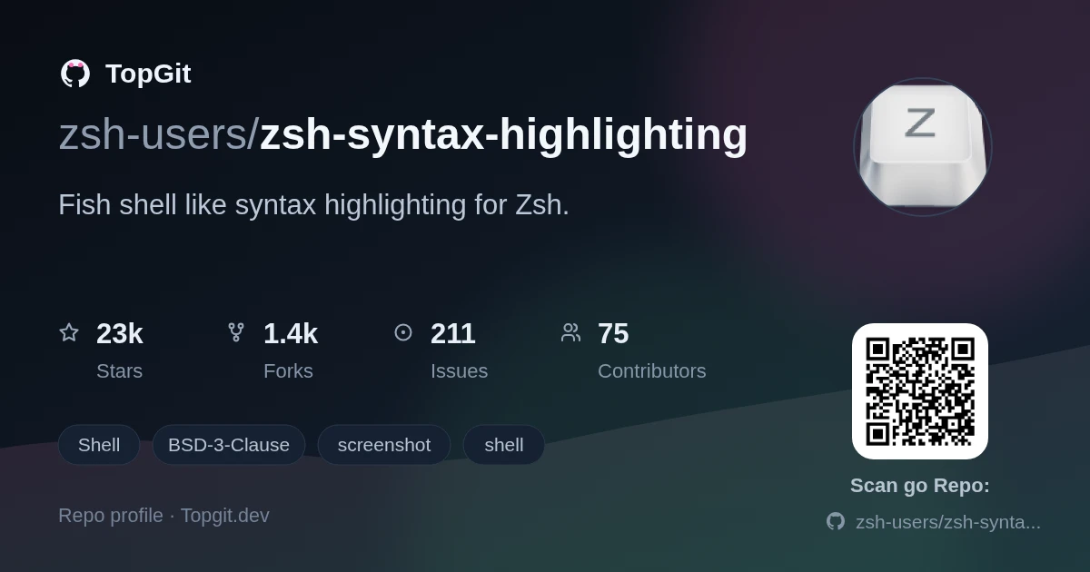 TopGit repo profile image for zsh-users/zsh-syntax-highlighting