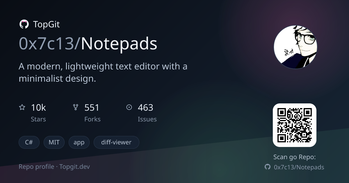 TopGit repo profile image for 0x7c13/Notepads