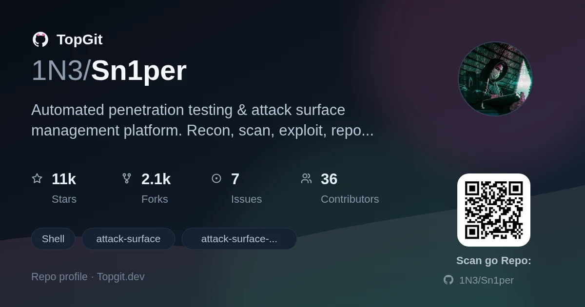 TopGit repo profile image for 1N3/Sn1per