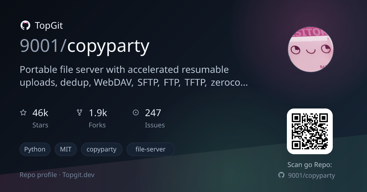 TopGit repo profile image for 9001/copyparty