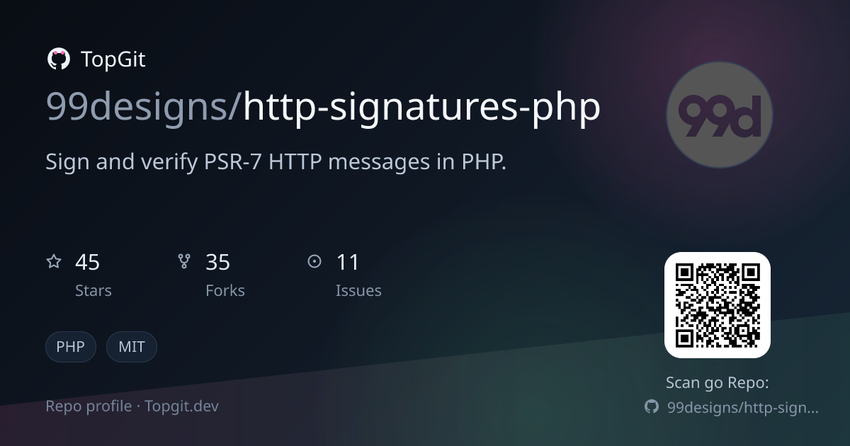 TopGit repo profile image for 99designs/http-signatures-php