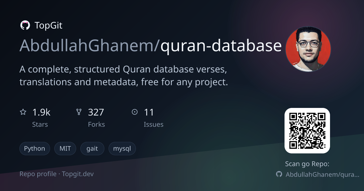 TopGit repo profile image for AbdullahGhanem/quran-database