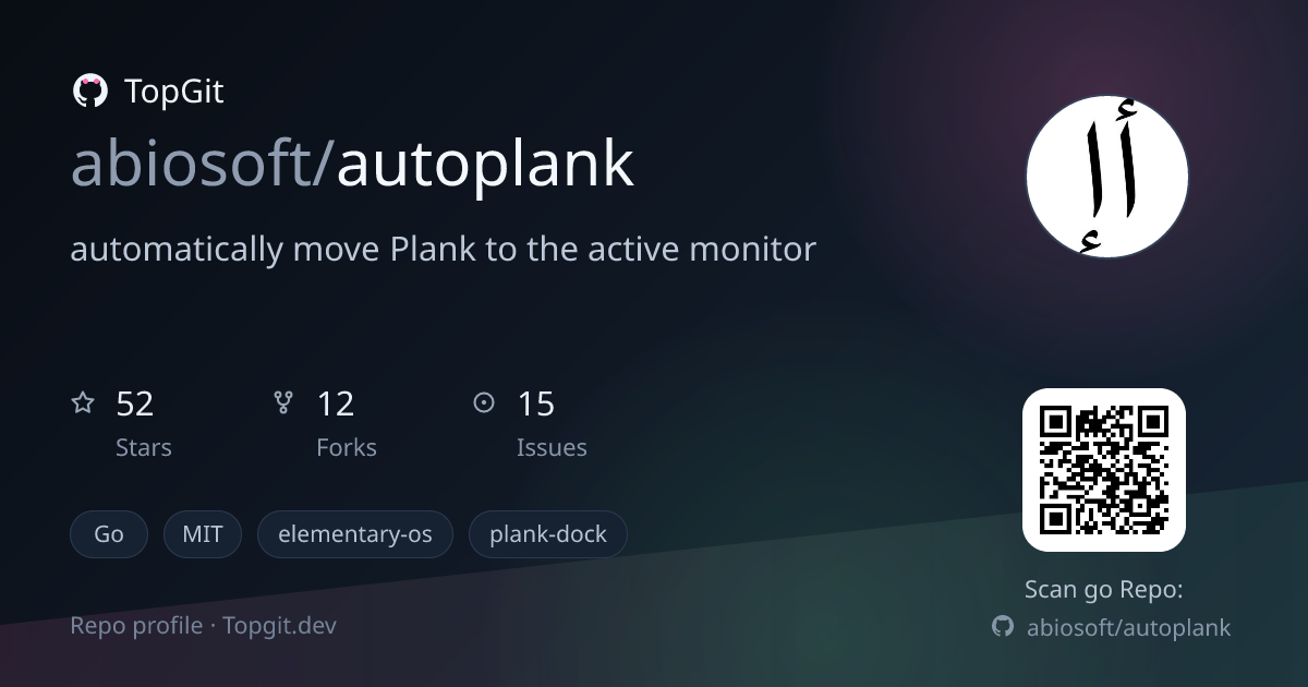 TopGit repo profile image for abiosoft/autoplank