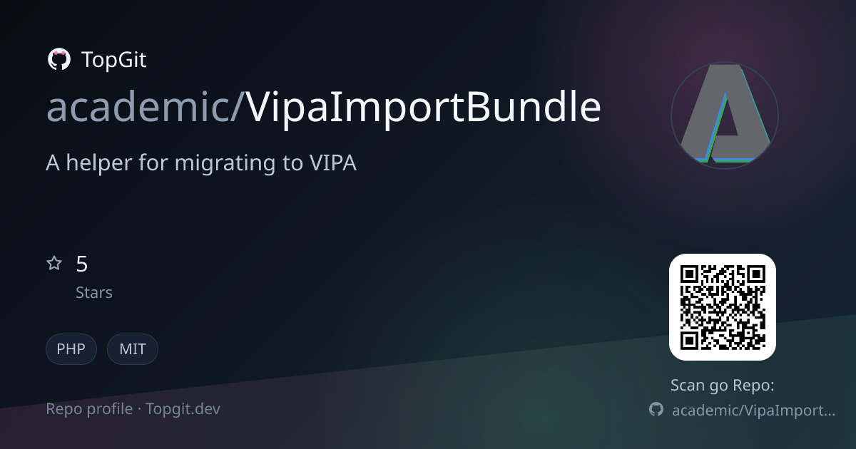TopGit repo profile image for academic/VipaImportBundle