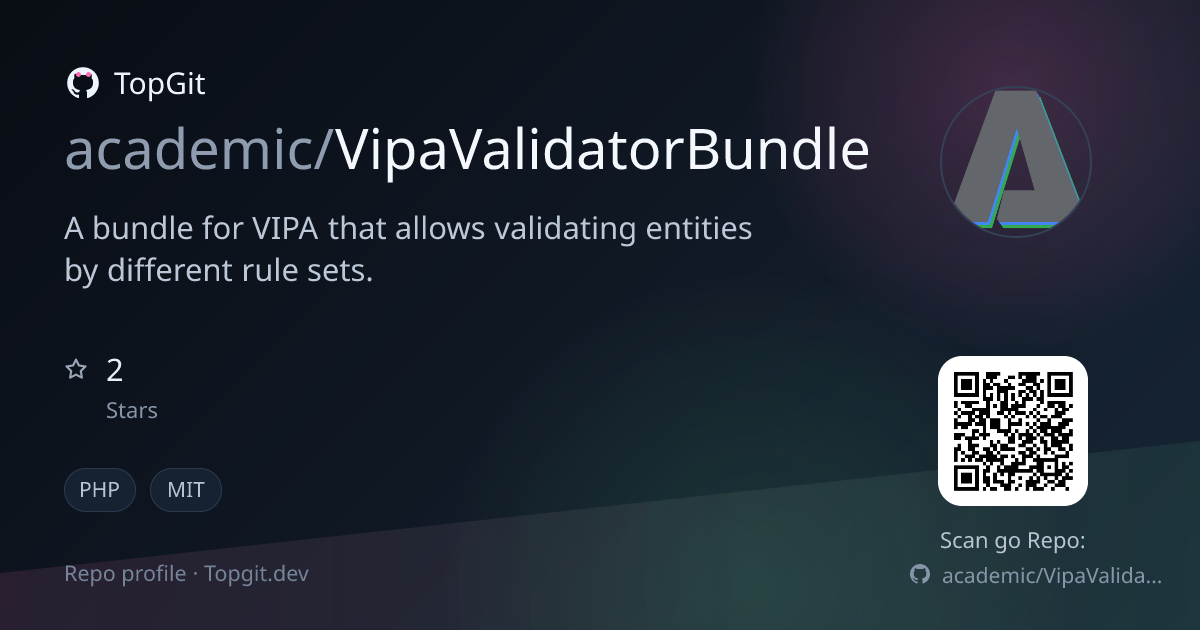 TopGit repo profile image for academic/VipaValidatorBundle