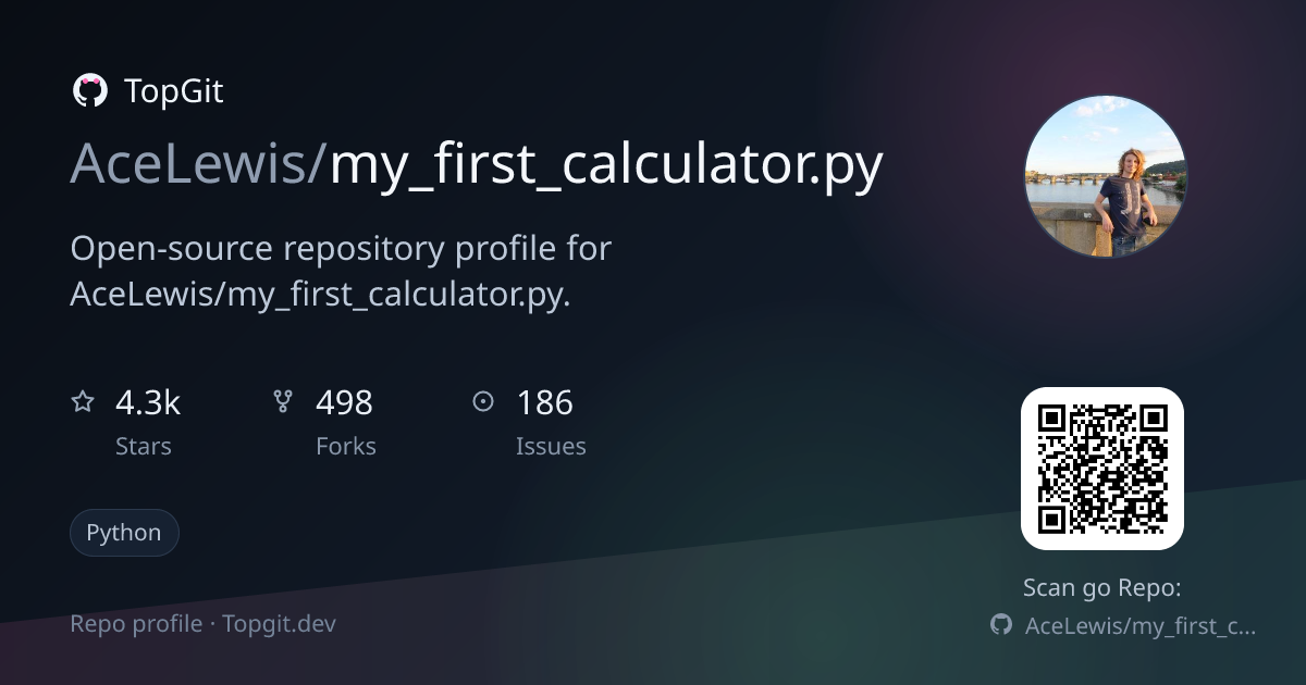 TopGit repo profile image for AceLewis/my_first_calculator.py