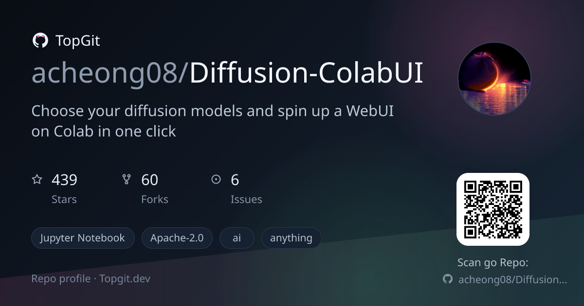 TopGit repo profile image for acheong08/Diffusion-ColabUI