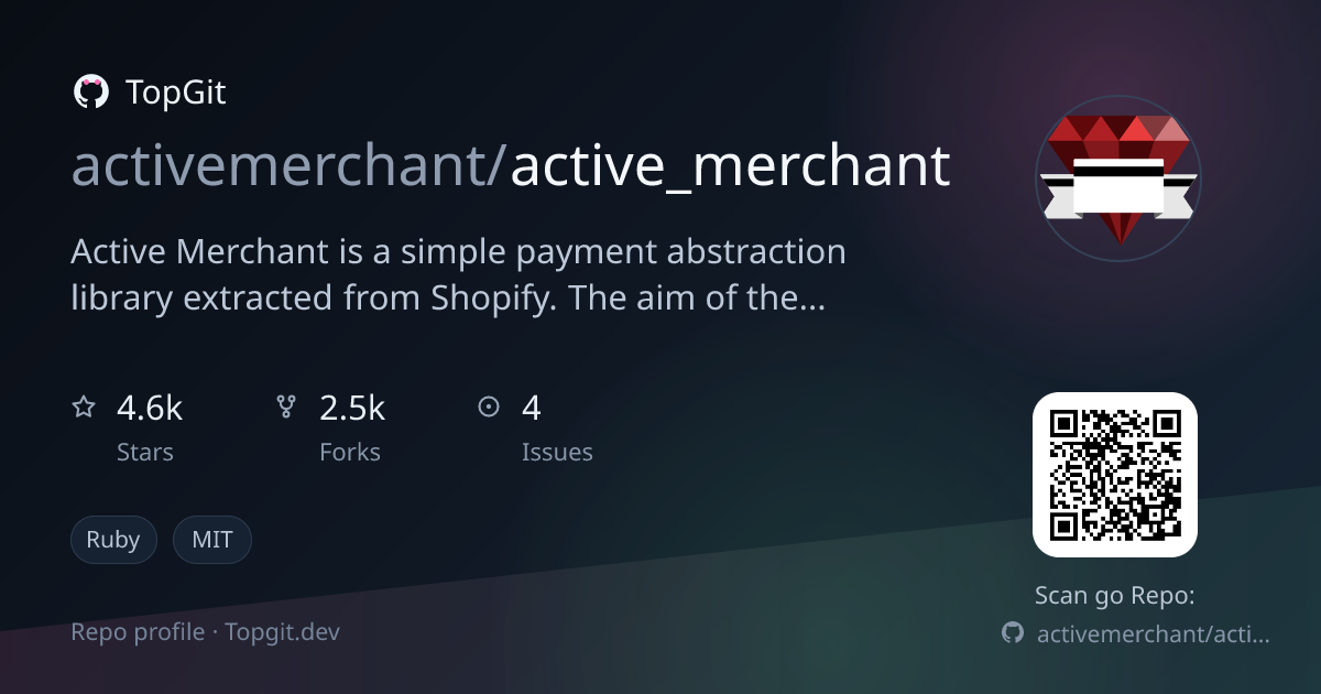 TopGit repo profile image for activemerchant/active_merchant