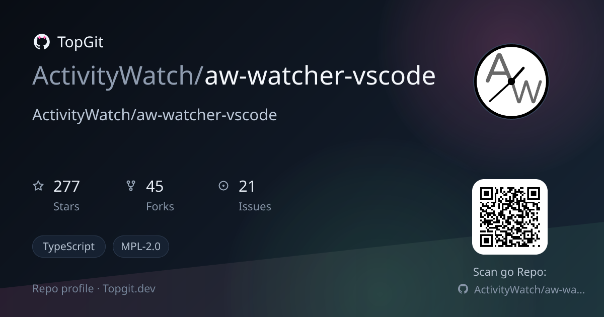 TopGit repo profile image for ActivityWatch/aw-watcher-vscode