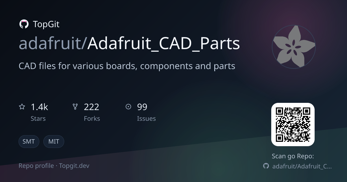 TopGit repo profile image for adafruit/Adafruit_CAD_Parts
