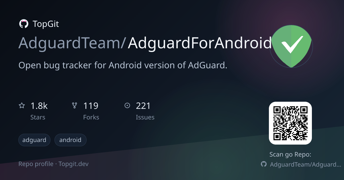 TopGit repo profile image for AdguardTeam/AdguardForAndroid