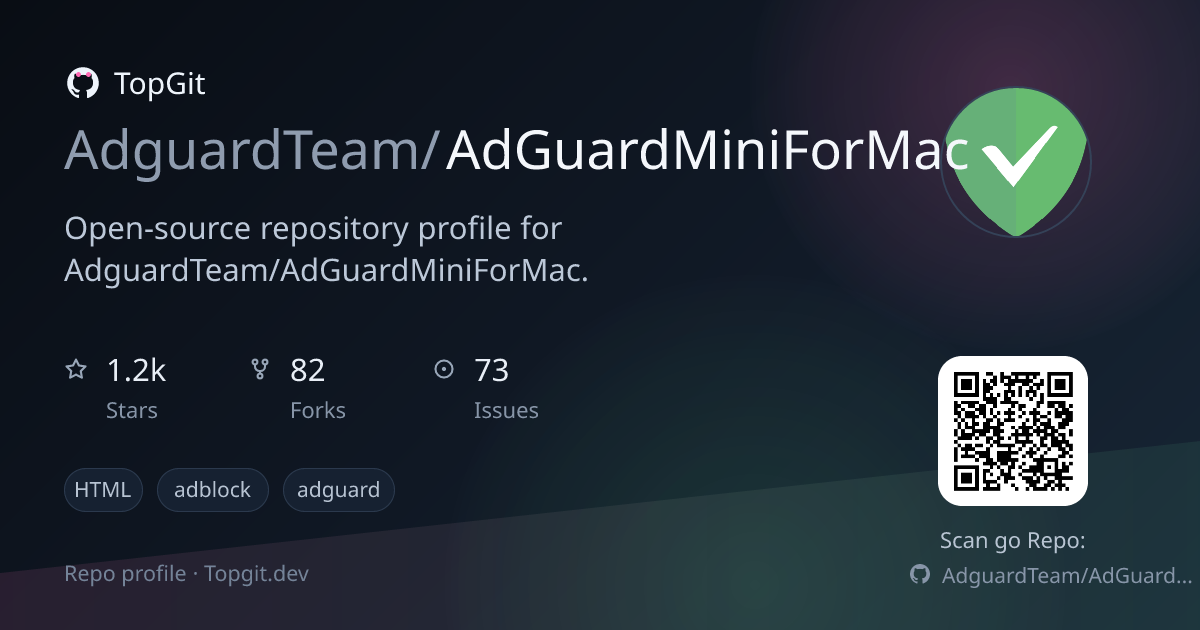 TopGit repo profile image for AdguardTeam/AdGuardMiniForMac