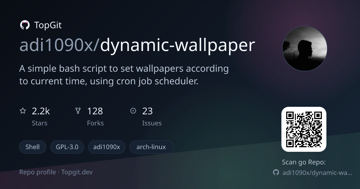 TopGit repo profile image for adi1090x/dynamic-wallpaper
