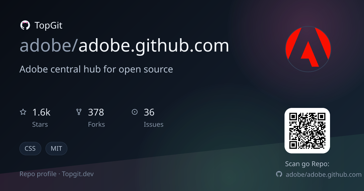 TopGit repo profile image for adobe/adobe.github.com