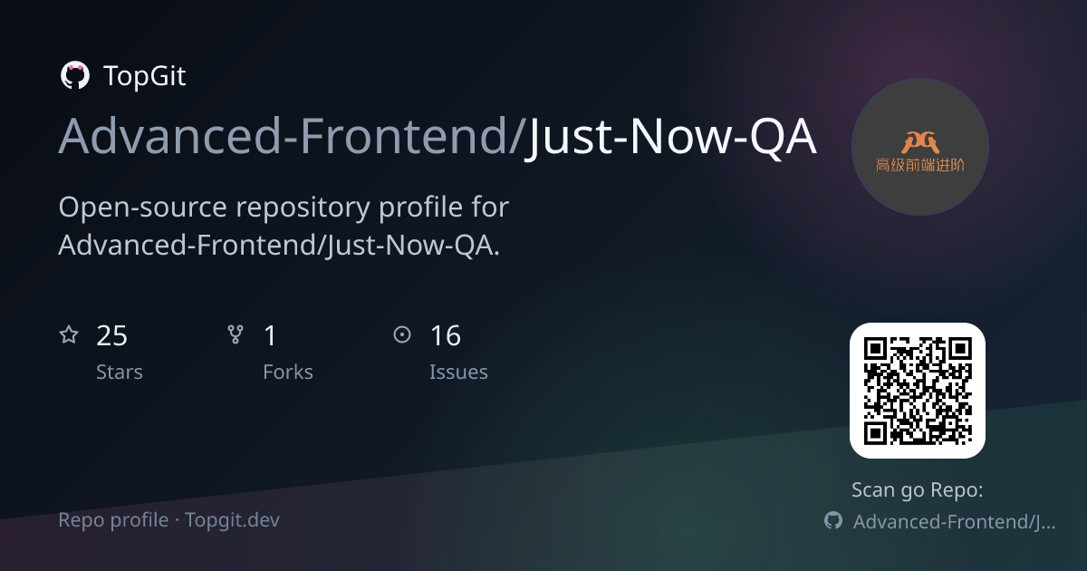 TopGit repo profile image for Advanced-Frontend/Just-Now-QA