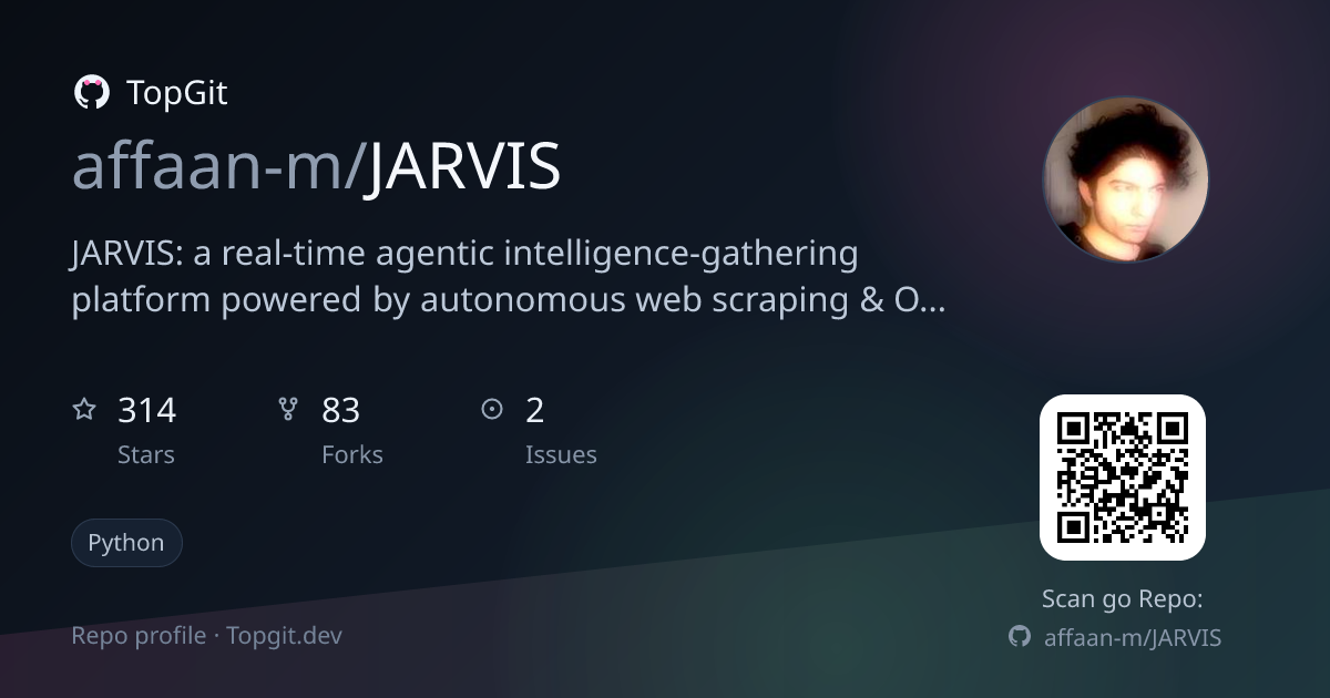 TopGit repo profile image for affaan-m/JARVIS