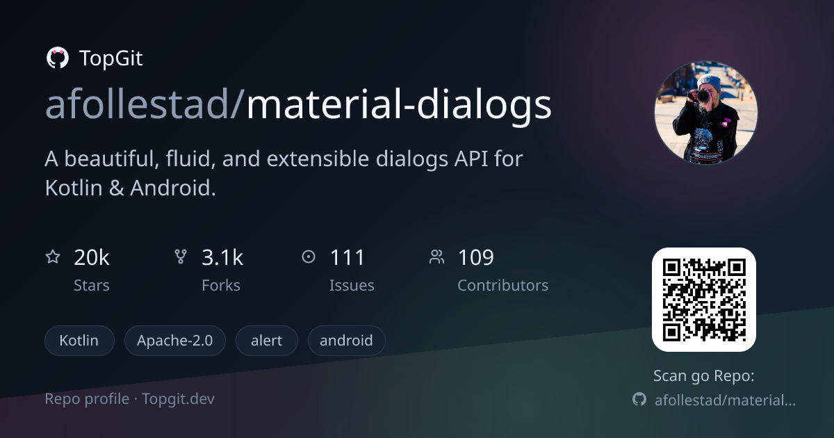 TopGit repo profile image for afollestad/material-dialogs
