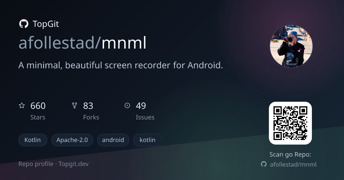 TopGit repo profile image for afollestad/mnml