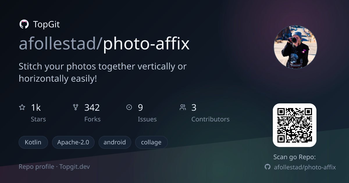 TopGit repo profile image for afollestad/photo-affix