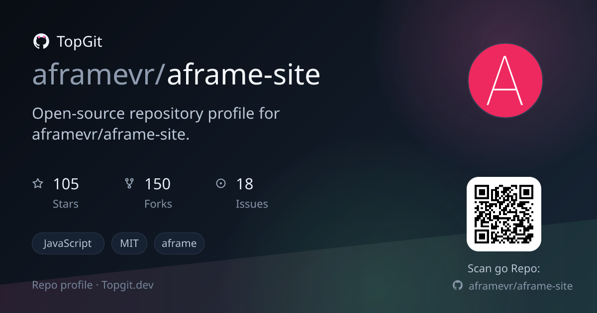 TopGit repo profile image for aframevr/aframe-site