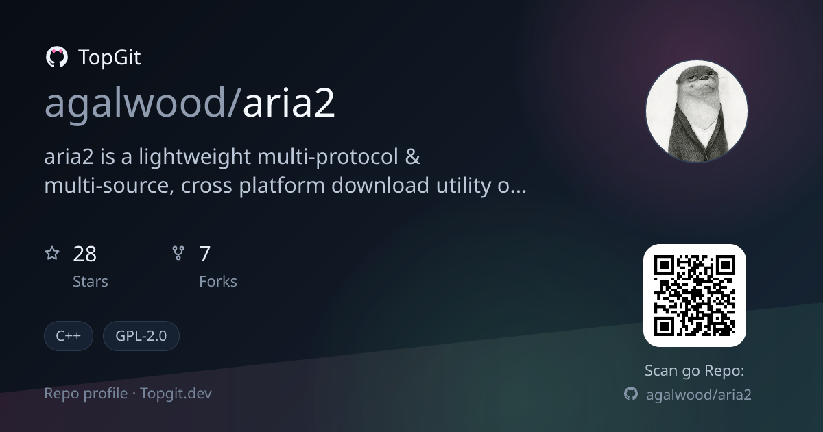 TopGit repo profile image for agalwood/aria2