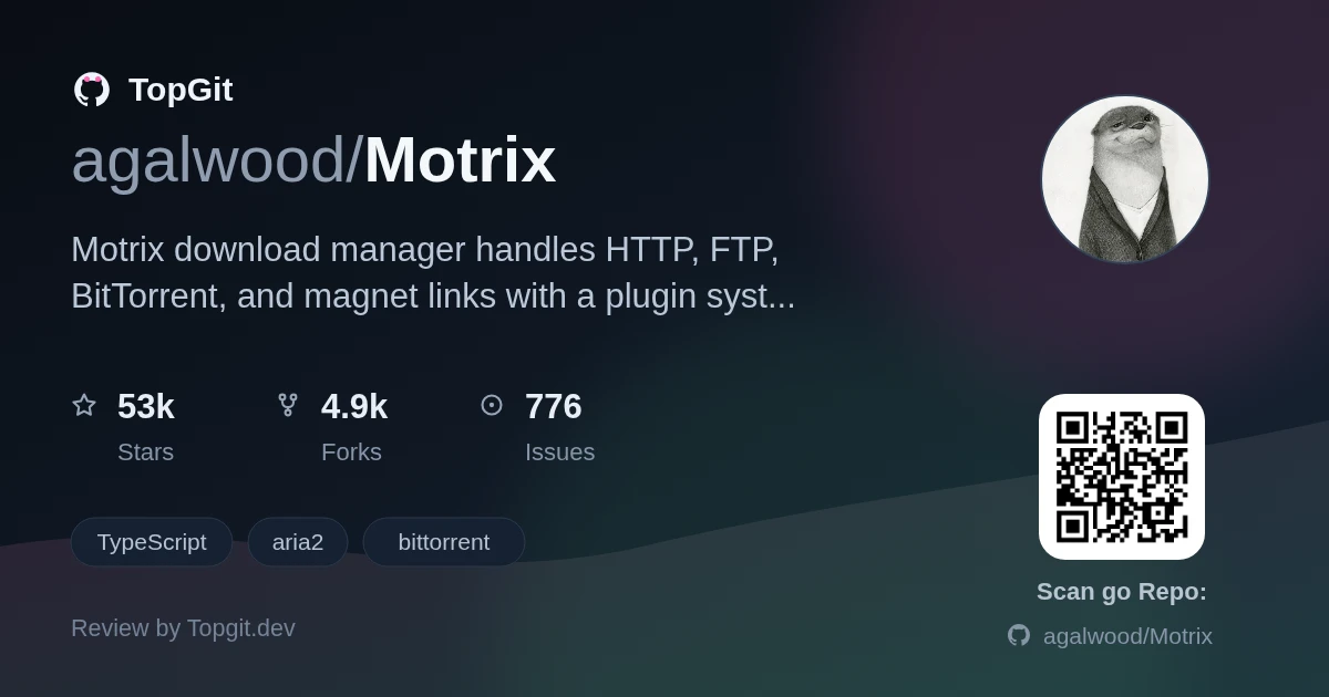 TopGit repo profile image for agalwood/Motrix