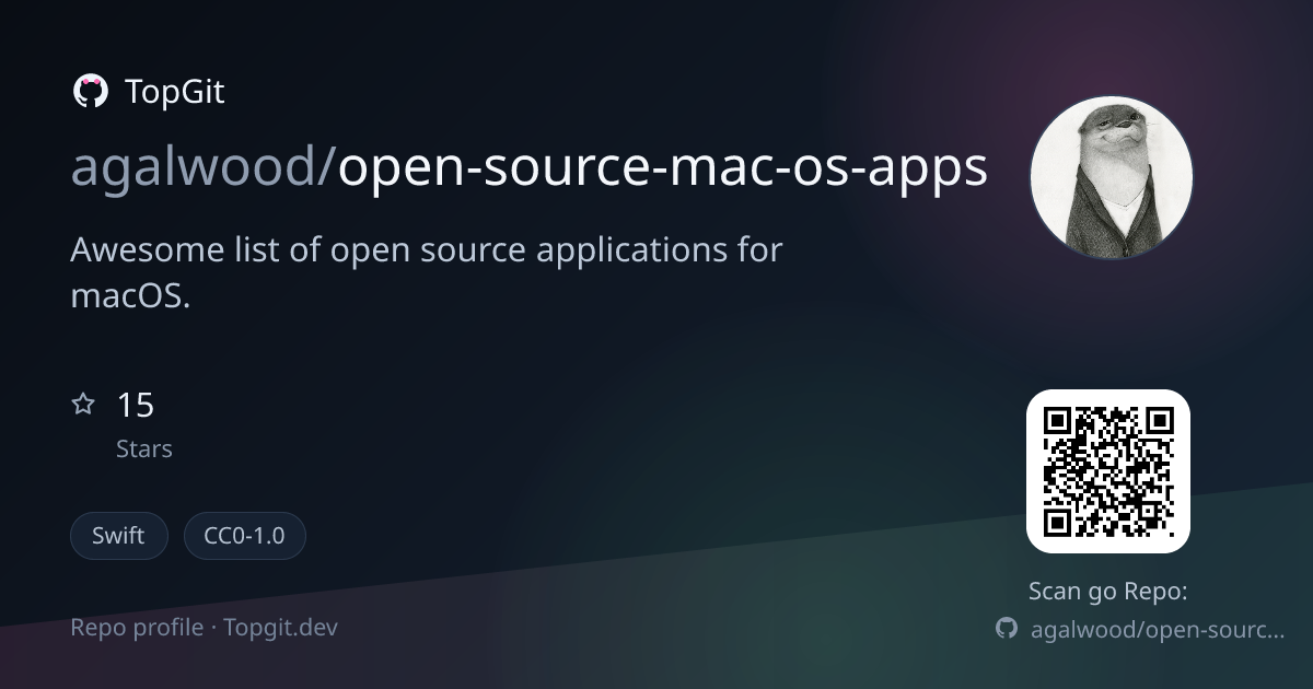 TopGit repo profile image for agalwood/open-source-mac-os-apps