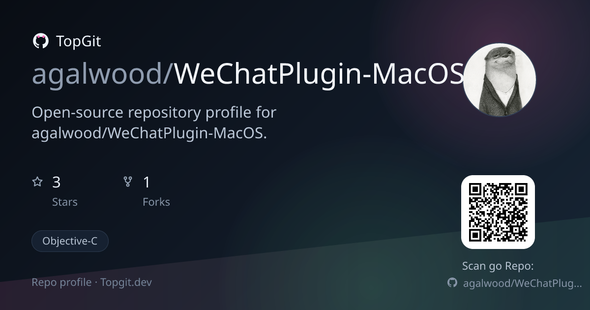 TopGit repo profile image for agalwood/WeChatPlugin-MacOS
