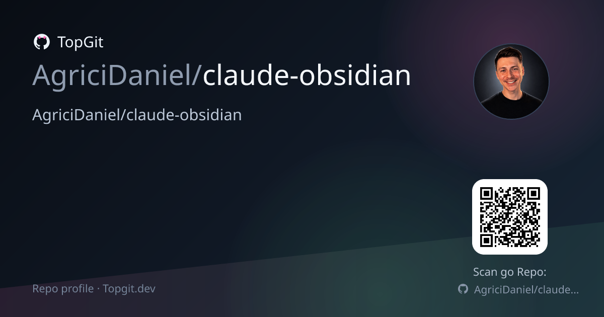 TopGit repo profile image for AgriciDaniel/claude-obsidian