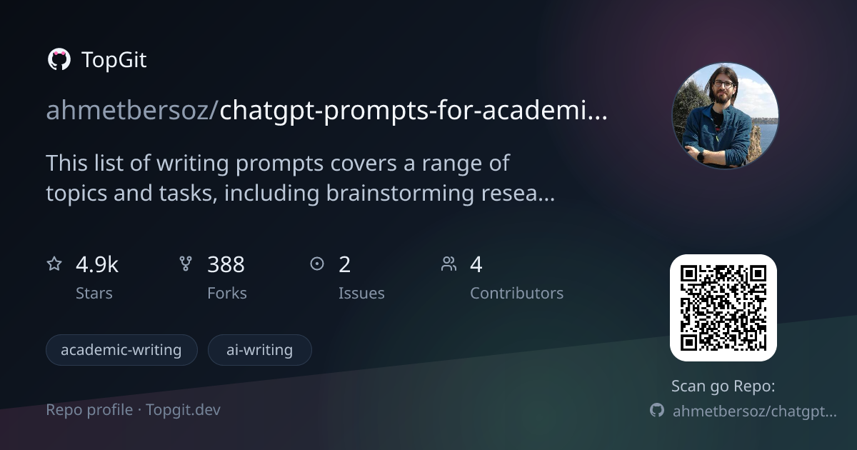 TopGit repo profile image for ahmetbersoz/chatgpt-prompts-for-academic-writing