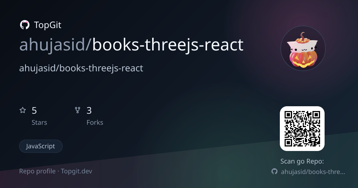 TopGit repo profile image for ahujasid/books-threejs-react