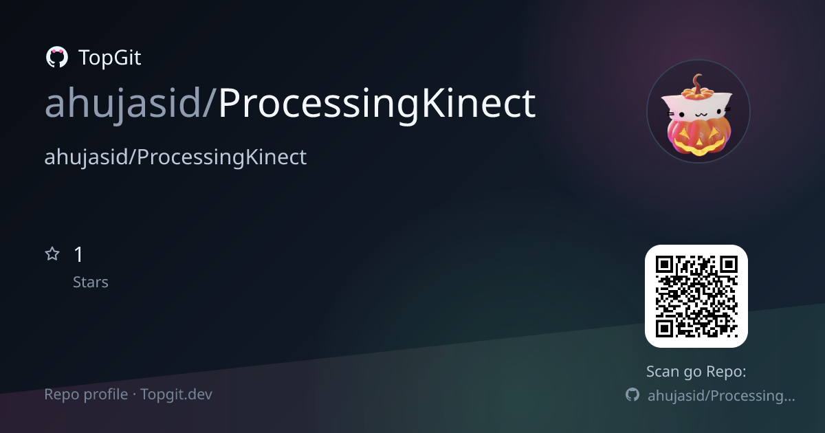 TopGit repo profile image for ahujasid/ProcessingKinect
