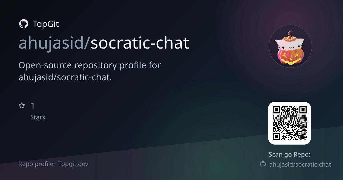 TopGit repo profile image for ahujasid/socratic-chat