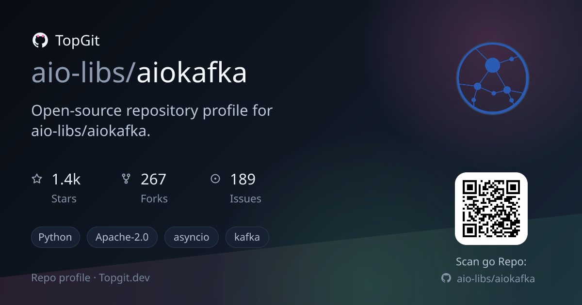 TopGit repo profile image for aio-libs/aiokafka