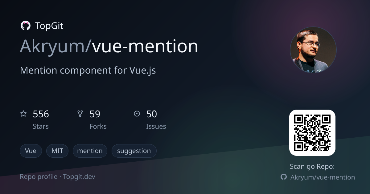TopGit repo profile image for Akryum/vue-mention
