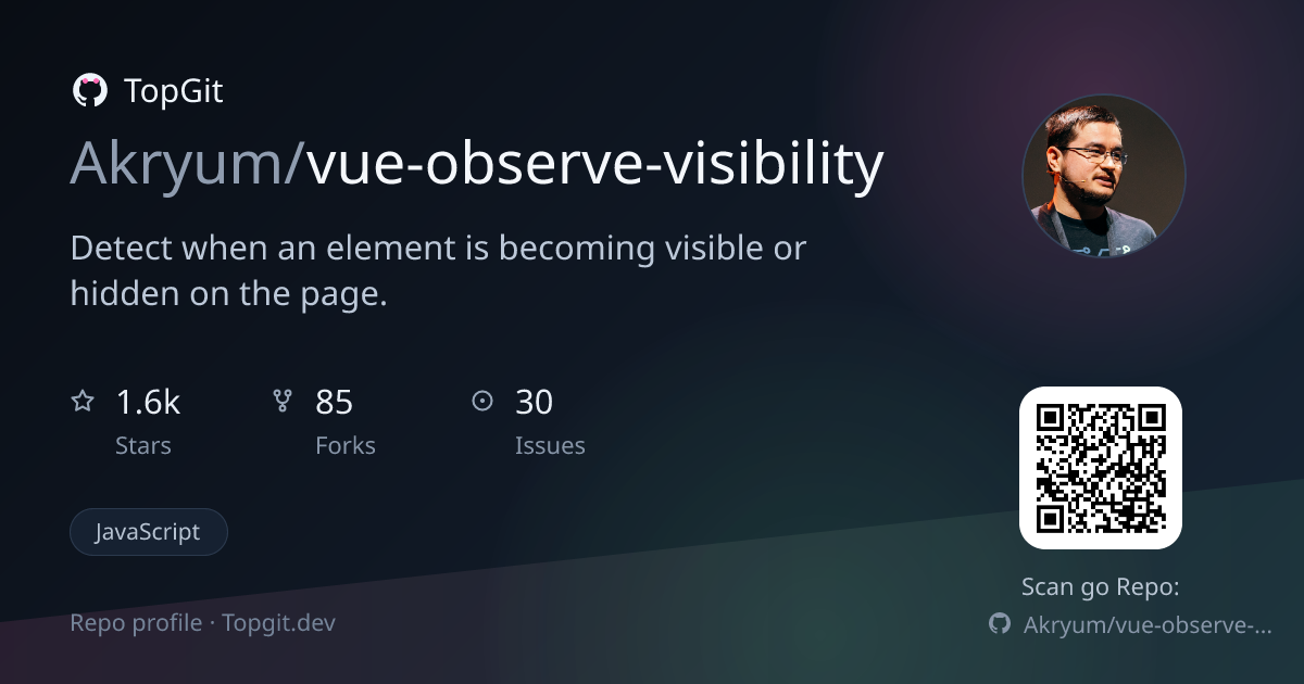TopGit repo profile image for Akryum/vue-observe-visibility
