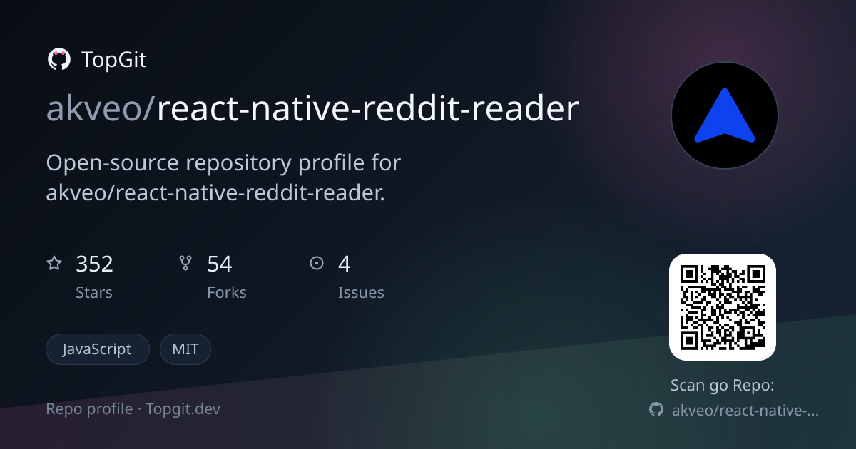 TopGit repo profile image for akveo/react-native-reddit-reader