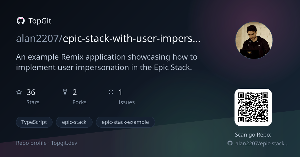 TopGit repo profile image for alan2207/epic-stack-with-user-impersonation